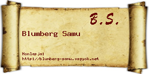 Blumberg Samu névjegykártya